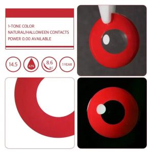 Alternative view of ComicPie Pure Red Cosplay&Halloween Colored Contact Lenses HD4