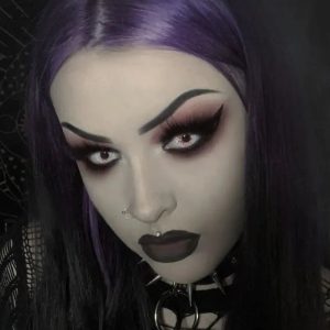 ComicPie White Crazy Blood Splat Colored Contact Lenses for Cosplay & Halloween (RY136)