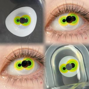 Alternative view of ComicPie Yellow And Green Double Pupil Contact Lenses for Cosplay & Halloween (HD261-2)