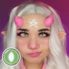ComicPie Green Cat Eye Colored Contact Lenses for Cosplay & Halloween (HD6)