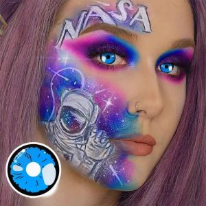 ComicPie Black Lobelia Blue Colored Contact Lenses for Cosplay & Halloween (YS51-3)