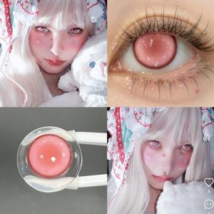 ComicPie  Foggy Pink Colored Contact Lenses for Cosplay & Halloween ( HD186-7)