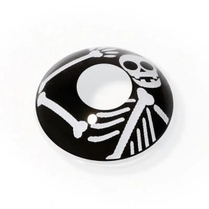 ComicPie Black Skeleton Colored Contact Lenses for Cosplay & Halloween (RY288)