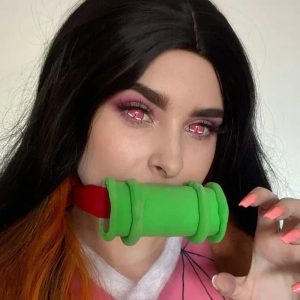 Alternative view of Nezuko Kamado Demon Slayer Cosplay Contact Lenses RY253-ComicPie