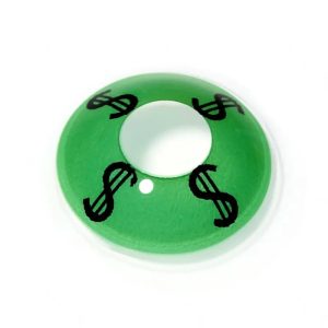 ComicPie Green Dollar Sign Colored Contact Lenses for Cosplay & Halloween (RY300)