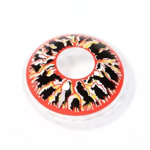ComicPie Black Red Vein Colored Contact Lenses for Cosplay & Halloween (RY308)
