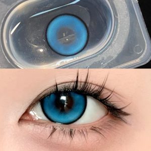 Alternative view of Arcane:League Of Legends Caitlyn Blue Colored Contact Lenses for Cosplay & Halloween-Comicpie HE666-3