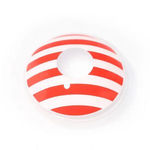ComicPie Red And White Striped Colored Contact Lenses for Cosplay & Halloween (RY317)