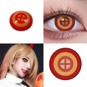 Alternative view of Power Chainsaw Man Cosplay Colored Contact Lenses M01-R-ComicPie
