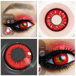 Alternative view of ComicPie Vika Snow Red Colored Contact Lenses for Cosplay & Halloween (AY6)