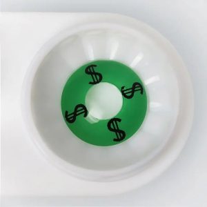 Alternative view of ComicPie Green Dollar Sign Colored Contact Lenses for Cosplay & Halloween (RY300)