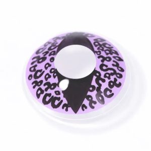 ComicPie Violet Cheetah Cat Eye Colored Contact Lenses for Cosplay & Halloween (RY023)