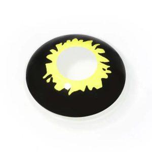 ComicPie Black And Yellow Eclipse Colored Contact Lenses for Cosplay & Halloween (RY283)