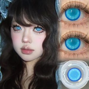 Foggy Blue Contact Lenses for Cosplay & Halloween HD186-3-ComicPie