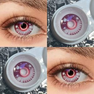 ComicPie Purple Colored Contact Lenses for Cosplay & Halloween ( HD64)