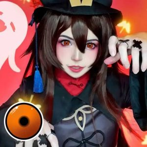 ComicPie Plain Maple Orange Colored Contact Lenses for Cosplay & Halloween (YS41-1)