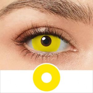 UV Glow Yellow Mini Sclera Contacts G1454