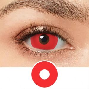 UV GLOW RED MINI SCLERA CONTACTS G1451