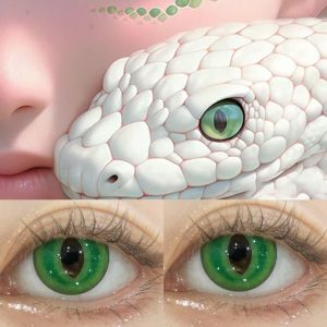 Alternative view of ComicPie Green Cat Eye Colored Contact Lenses for Cosplay & Halloween (HD6)